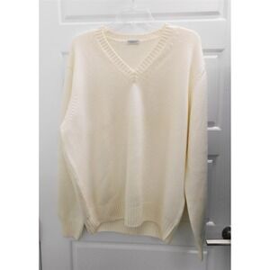 Cruciani Men's Ivory 100% V-Neck Sweater Italy EUR 56